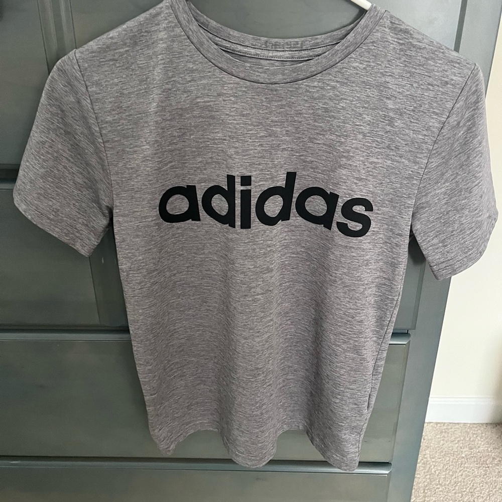 Adidas Kids Gray Logo Tee